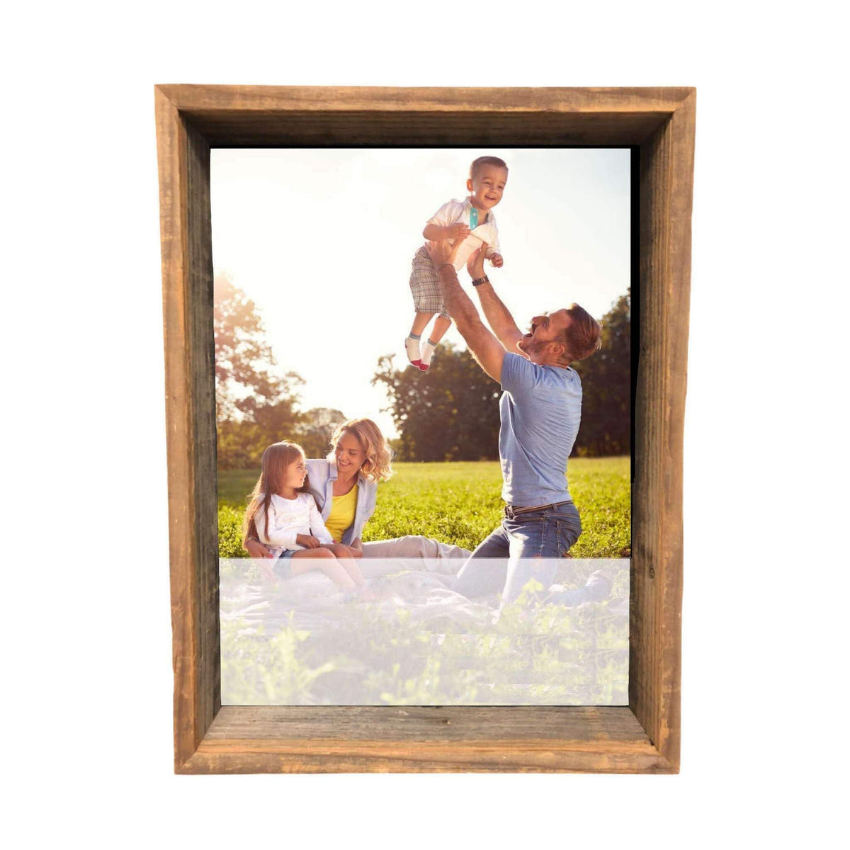 HomeRoots 10' X 10' Rustic Farmhouse Dark Gray Wood Shadow Box