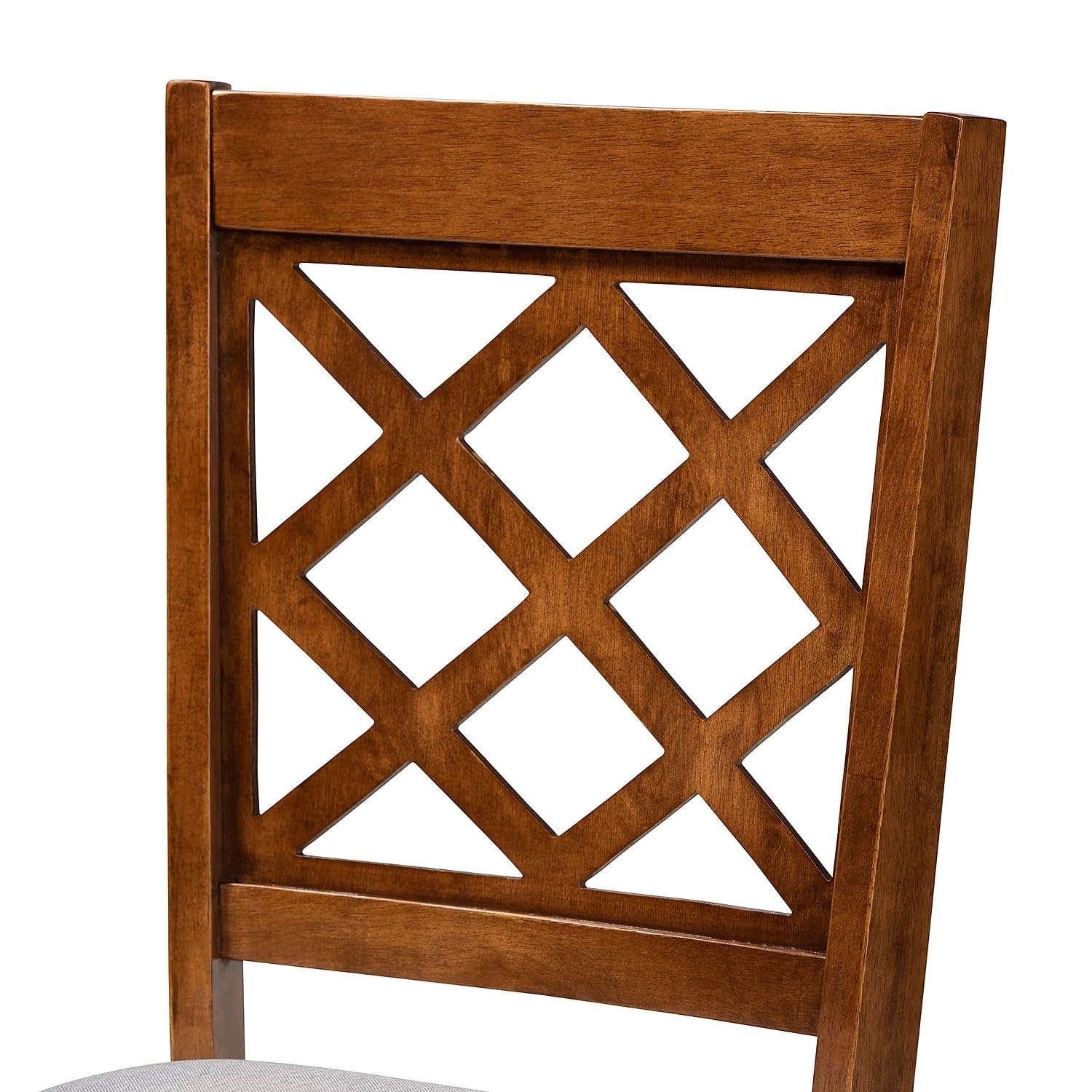 Baxton Studio Verner Modern and Contemporary Grey Fabric Upholstered Walnut Finished Wood 2-Piece Dining Chair Set