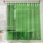 Amazerbath Premium Eva Shower Curtain Clear Pine Green, Luxury Shower Curtain Dark Green Ultra Soft, Waterproof Bathroom Shower