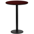 Flash Furniture 24'' Round Mahogany Laminate Table Top with 18'' Round Bar Height Table Base