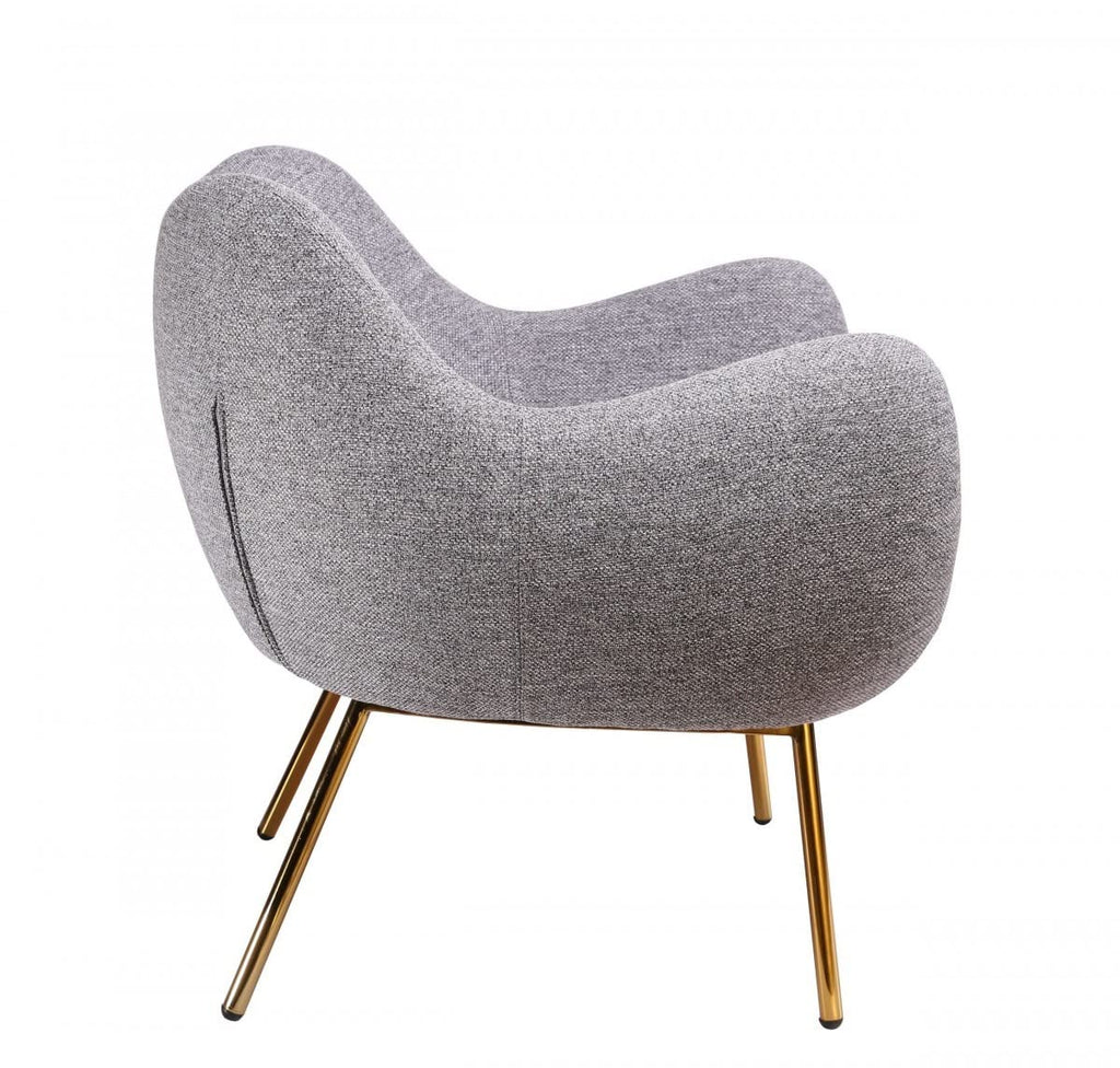 HomeRoots 29' Plush Grey and Gold Comfy Accent Chair