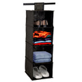 Kuber Industries Non Woven Foldable 4 Shelf Hanging Closet Organizer/Organiser | Wardrobe/Cupboard/Almirah Hanging Cloth Organiz