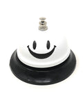 Asian Home Call Bell, 3.35 Inch Diameter, Metal Bell, White Smiley Face, Desk Bell Service Bell For Hotels, Schools, Restaurants