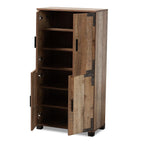 Baxton Studio Rustic Shoe Cabinet with Brown ID-SC003-Yosemile Oak-Shoe Rack