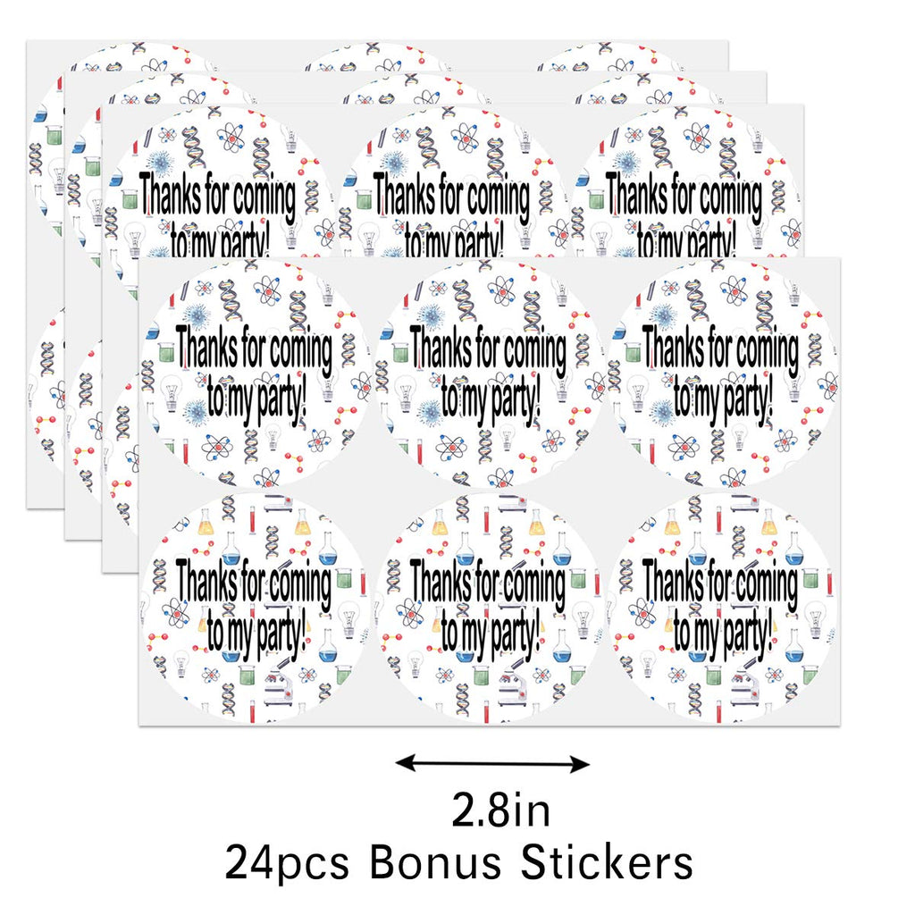 Science Party Favors Candy Bags With Stickers - Science Goodie Gift Treat Bags - Science Themed Birthday Party Supplies
