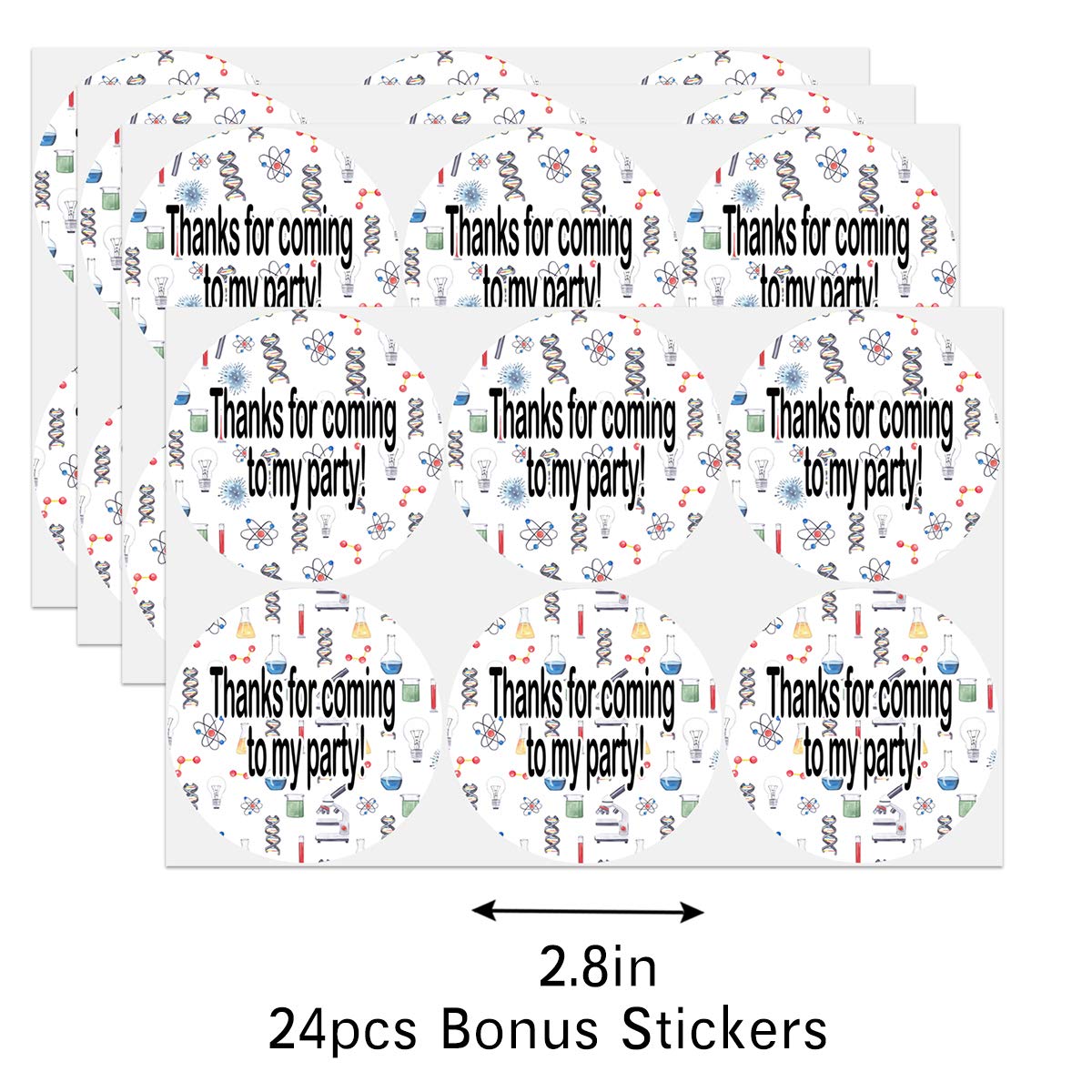 Science Party Favors Candy Bags With Stickers - Science Goodie Gift Treat Bags - Science Themed Birthday Party Supplies