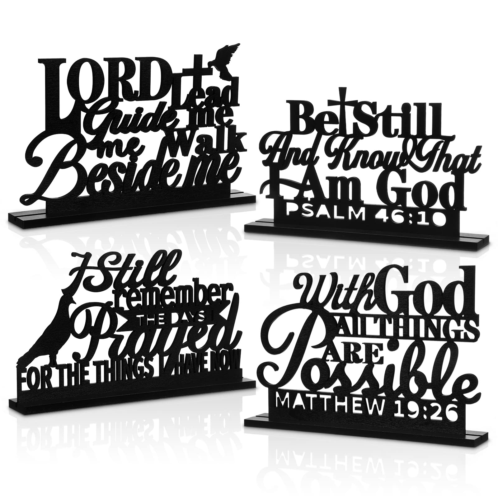 Geetery 4 Pcs Inspirational Table Art Signs Motivational Table Centerpieces I Still Remember The Days Table Decor Blessed Biblic