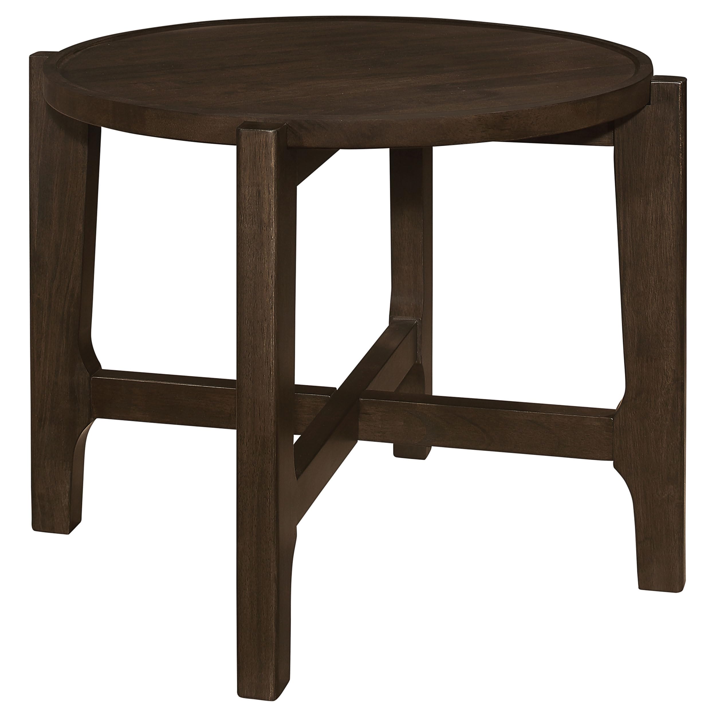 Coaster Home Furnishings COTA Round Solid Wood End Table Dark Brown