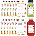 Snowting 100Pcs Plastic Juice Bottle Labels Stickers, Self-Adhesive Labels Plastic Bottle Stickers For 12Oz 8Oz 4Oz Reusable Dis