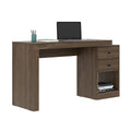 Techni Mobili Expandable Desk With Storage Drawers & Open Shelf - Expands From 47 Inch To 57 Inch - Walnut Computer Desk With Printer Space - Modern Home Office Table With Drawers Blanco Collection