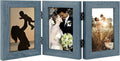 Golden State Art, 4x6 Three Picture Frame Trifold Hinged Photo Frame with 3 Openings, Desk Top Family Picture Collage, with Real