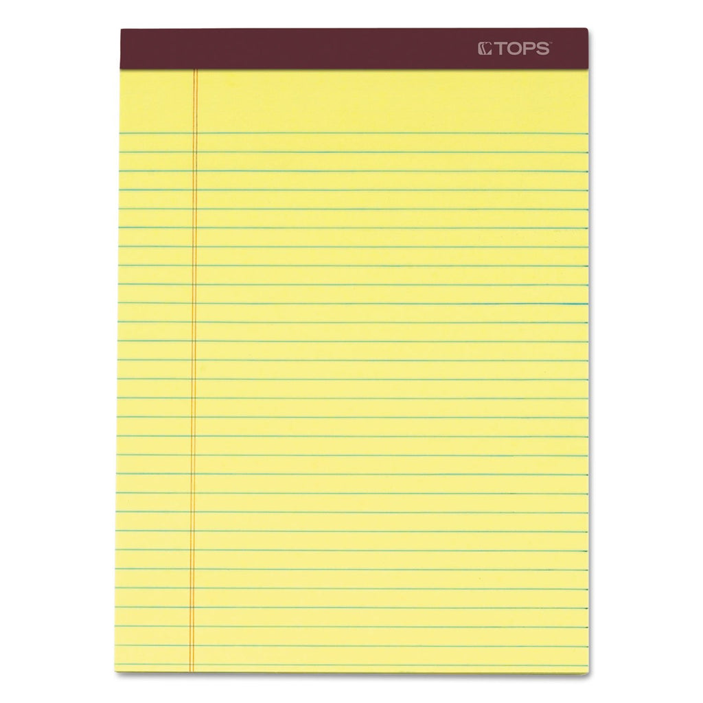 Tops 63950 Notepad,Wide Ruled,50 Sheets,8-1/2-Inch X11-3/4-Inch ,12/Pk,Canary