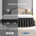 Freshculture Queen Bed Skirt, Elastic Wrap Around Bed Skirt Queen Size, Bed Skirts For Adjustable Bed, Easy Fit With 15-Inch Tai