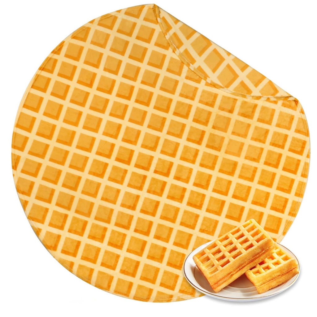 Bnuitland 72 Inches Waffle Funny Blanket with Throw Pillow Cover (18  18''),300 GSM Double Sided Giant Realistic Food Blanket, N