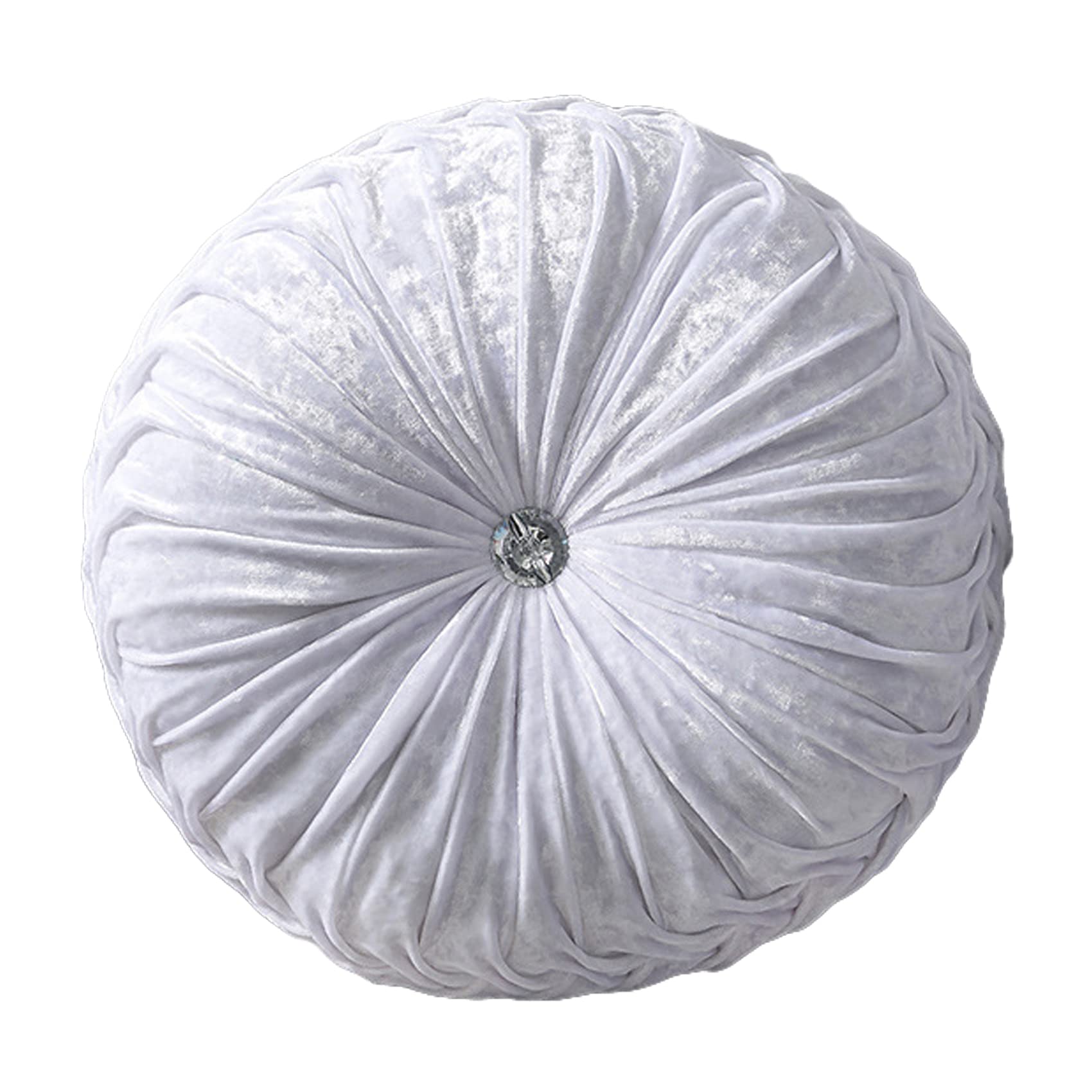 Hlovme Decorative Round Throw Pillow For Couch Bed Living Room Small Floor Pillow Cushion For Adults Kids 13.7' (A01-White)