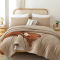 Rosgonia California King Comforter Set Taupe Brown, 3Pcs (1 Boho Tan Cal King Comforter & 2 Pillowcases), Soft Bedding Lightweig