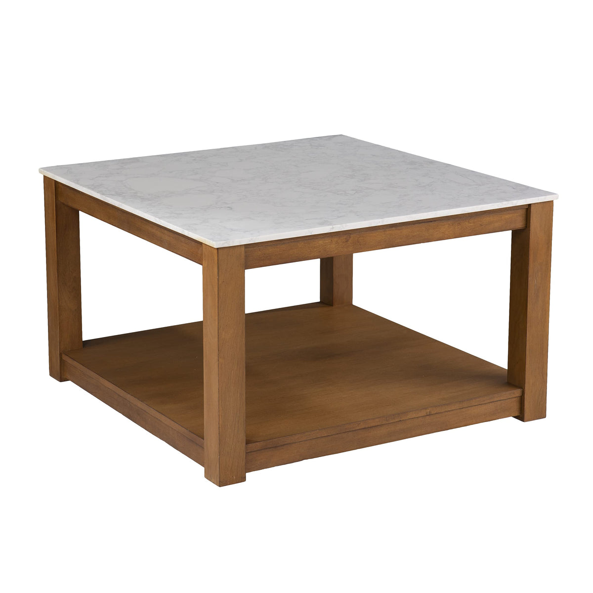 SEI Furniture Chandlen Square 30&quot; Wood Cocktail Table, White & Natural