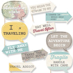 Big Dot of Happiness Funny World Awaits - Travel Themed Photo Booth Props Kit - 10 Piece