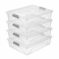 novelinks 10 Quart Clear Plastic Storage Containers with Lids (4 Pack)