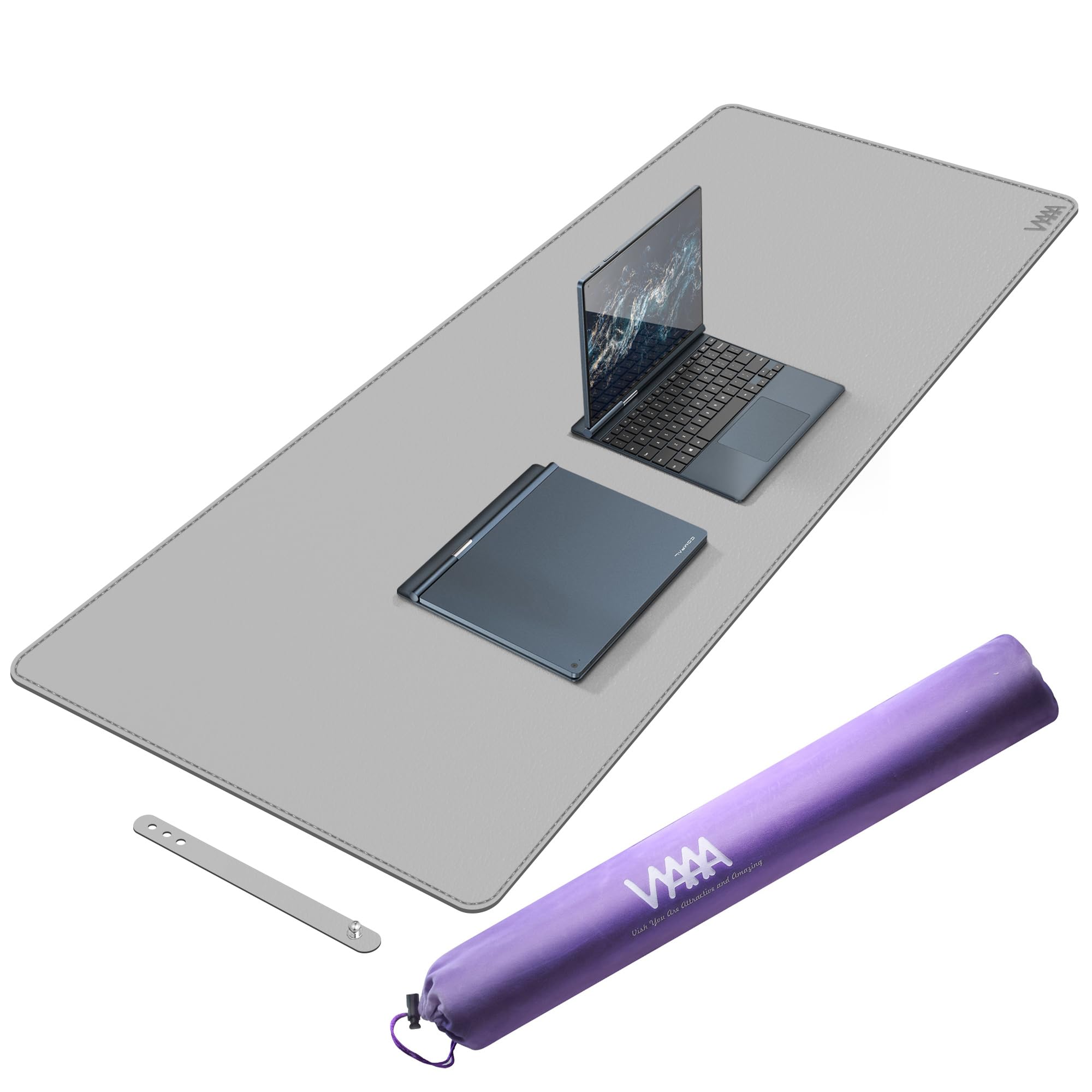 Vyaaa Leather Desk Mat, 55'  23.6' Large Mouse Pad, Desktop Protector For Desk, Multifunctional Keyboard Mouse Pad For Home Or
