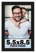 CountryArtHouse 5.5x8.5 Frame Black Solid Pine Wood Picture Frame Includes UV Acrylic Plexiglass, Acid Free Foam Backing Board a