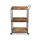 Elown 3 Tier Wheeled Wood Tray Cart