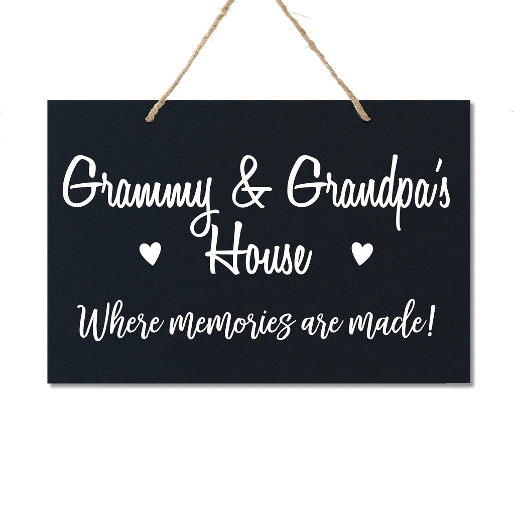 Lifesong Milestones Grandparent Family Name Wall Plaque Sign Gift Ideas for Home 8 x 12 (Grammy and Grandpa Black)