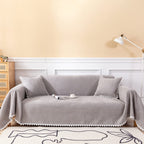 Handontime Couch Cover For Dogs Grey Sectional Couch Covers For 3 Cushion Couch Sofa Flower Lace Sofa Covers Machine Washable Easy Install Futon L Shaped Couch Cushion Covers For Cat Kids, 71' X134'