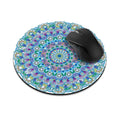 Wirester Non-Slip Round Mousepad, Bohemian Blue Teal Mandala Mouse Pad For Home, Office And Gaming Desk