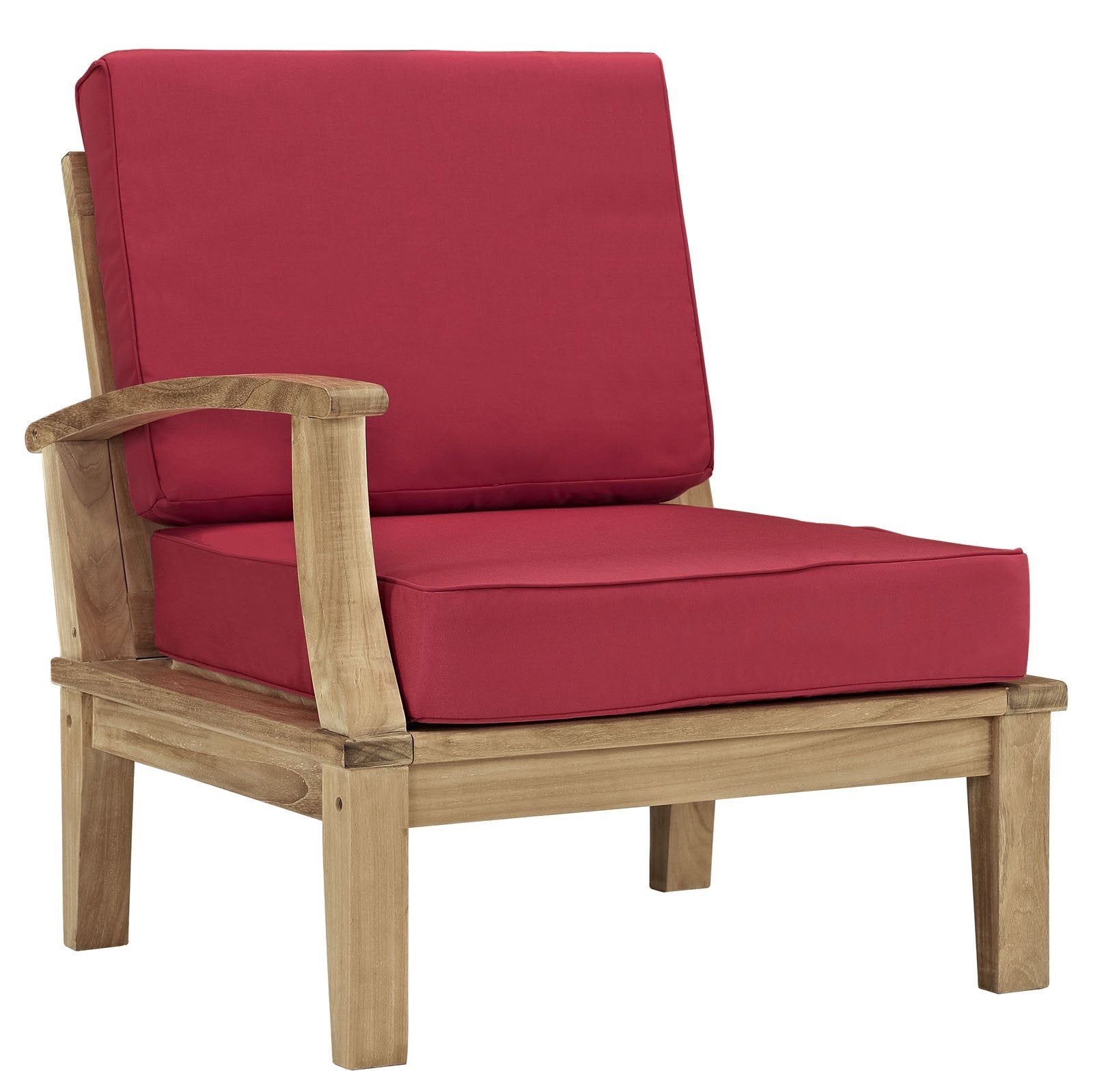 Lexmod Marina 6-Piece Outdoor Patio Teak Sofa Set, Natural Red