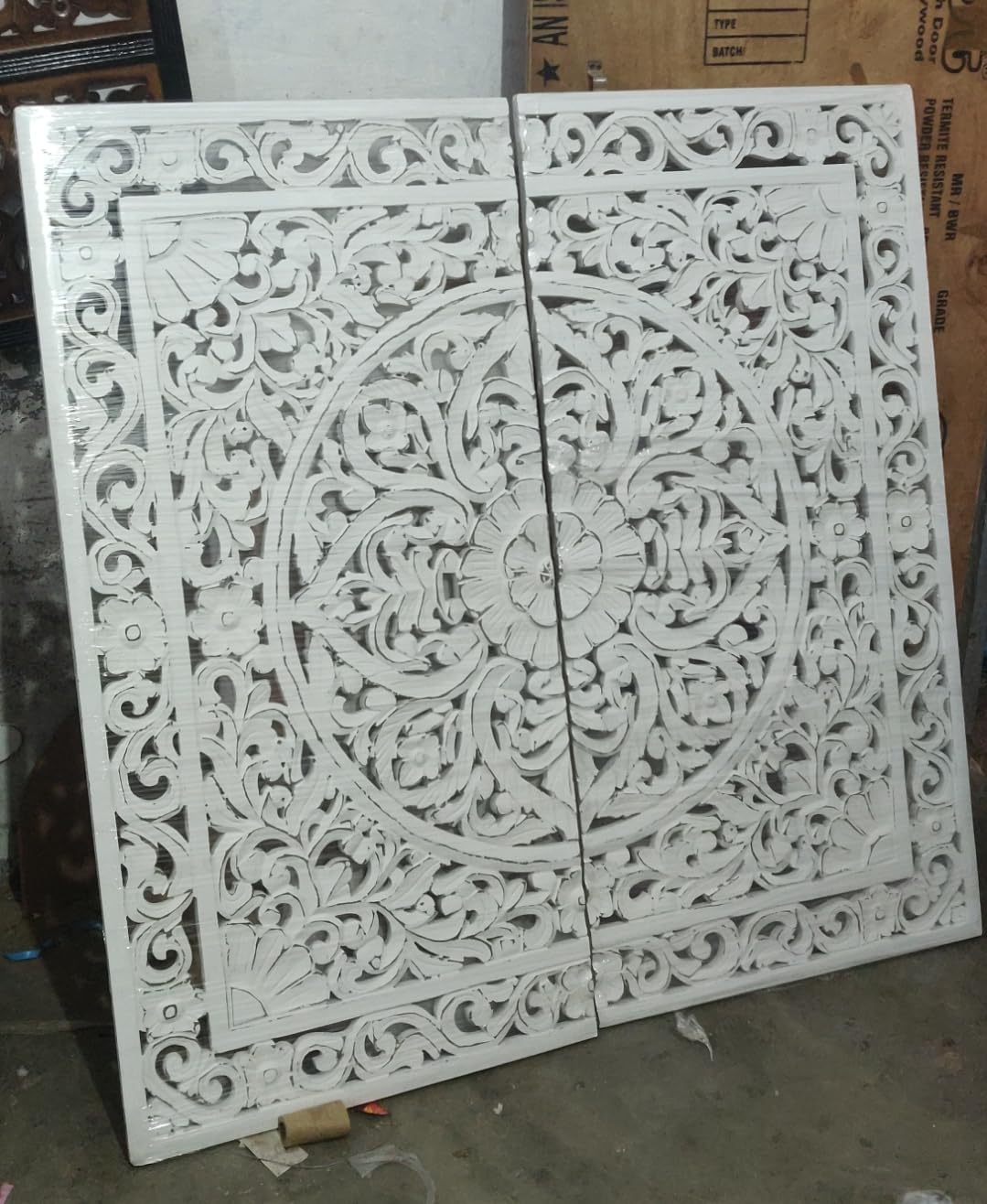 Royal Traders Wall Panel For Home Decoration| Wooden Wall Decorative Frame, Wall Decor Wooden Frame For Living Room, (Antique Wh