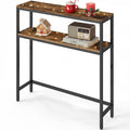 VASAGLE Console Table, 2-Tier Narrow Sofa Table with 2 Shelves, 7.9 x 31.5 x 31.5 Inches, for Living Room, Hallway, Entryway, Ru