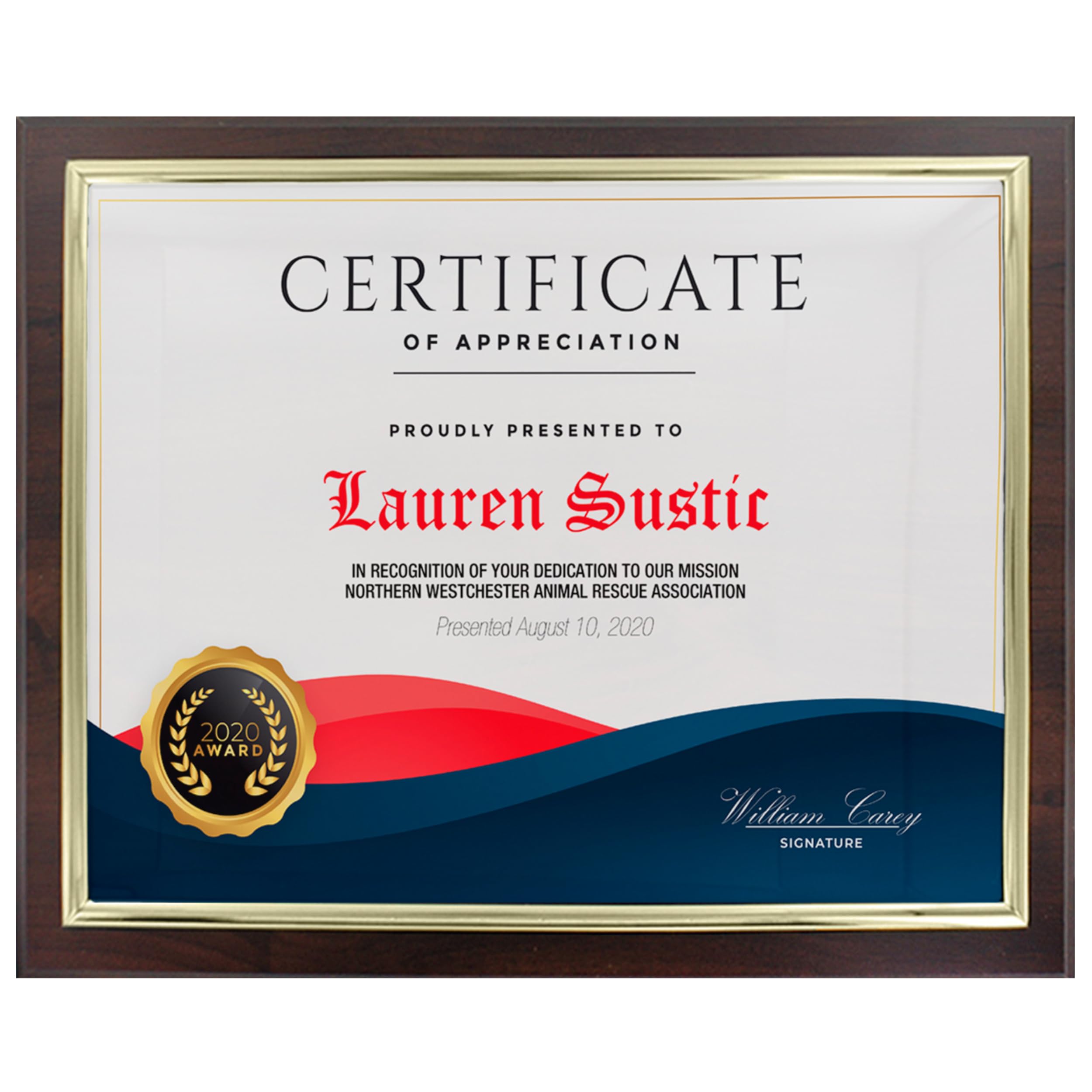 Shop Awards And Gifts 8.5 X 11 Certificate Frame Holder, Slide In Wall Plaque Display, 10-1/3 X 13 Inch Frame, Walnut With Gold