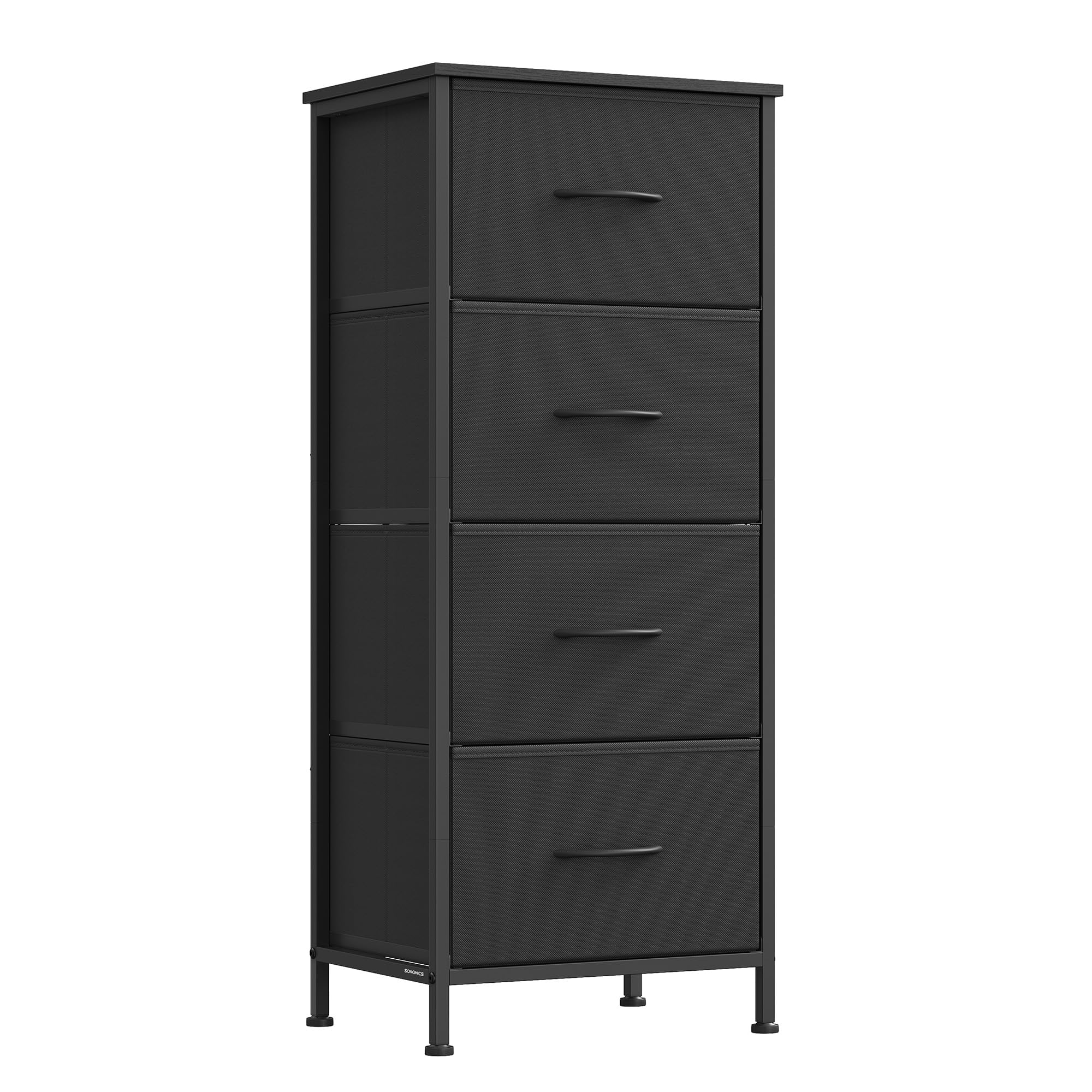 SONGMICS Dresser for Bedroom, Chest of Drawers, Steel, MDF, 4 Non-Woven Fabric Drawers, Storage Organizer Unit, Closet, Entryway