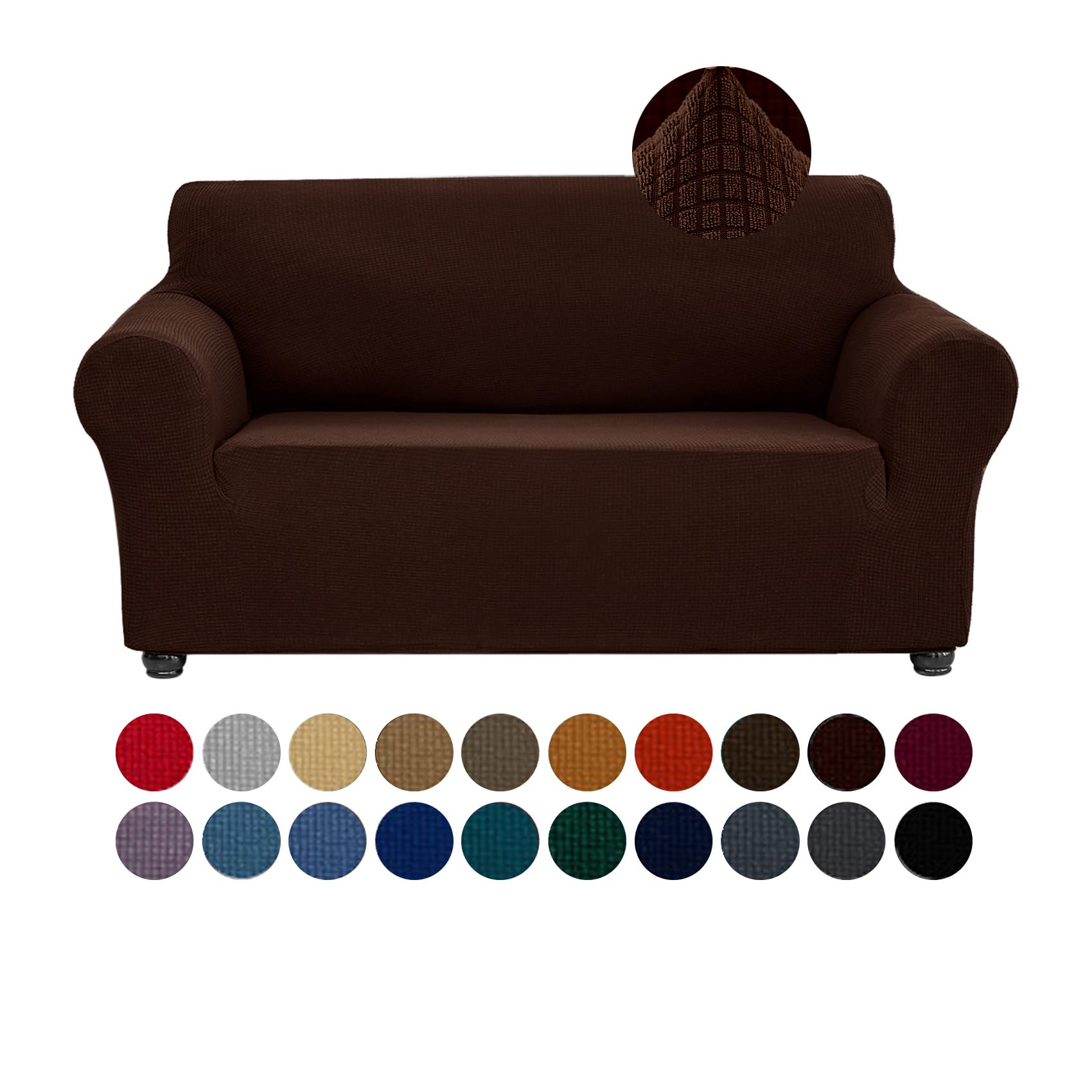 Joccun Stretch Loveseat Couch Cover Slipcover, 1-Piece Sofa Cover for 2 Cushion Couch Spandex Jacquard Washable Furniture Protec