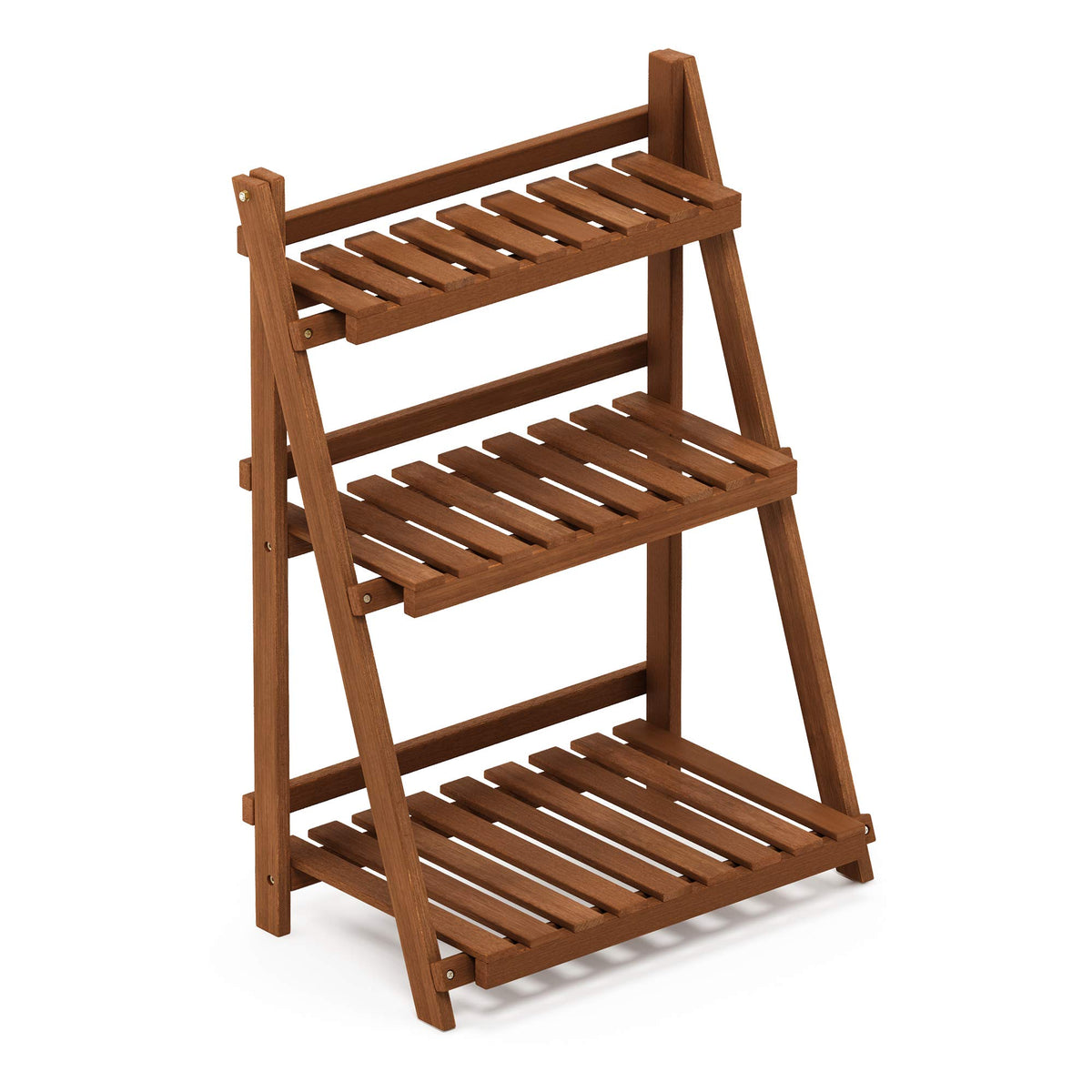 Furinno Fg18452 Tioman Hardwood Patio Furniture Outdoor 3-Tier Flower Rack, Natural