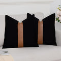 Vfuty Set Of 2 Black And Brown Couch Pillow Covers 18X18 Modern Stripe Farmhouse Decorative Throw Pillow Cover For Couch Living