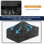 Nettypro Patio Table Cover Square 92 X 92 Inch, Waterproof Outdoor Furniture Dining Set Covers For Table And Chair, Black