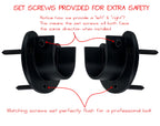 Desunia Closet Rod Support Flanges With Screw On Attachment | Heavy Duty Clothes Pole End Sockets For Wardrobes | Black | 2 Pack