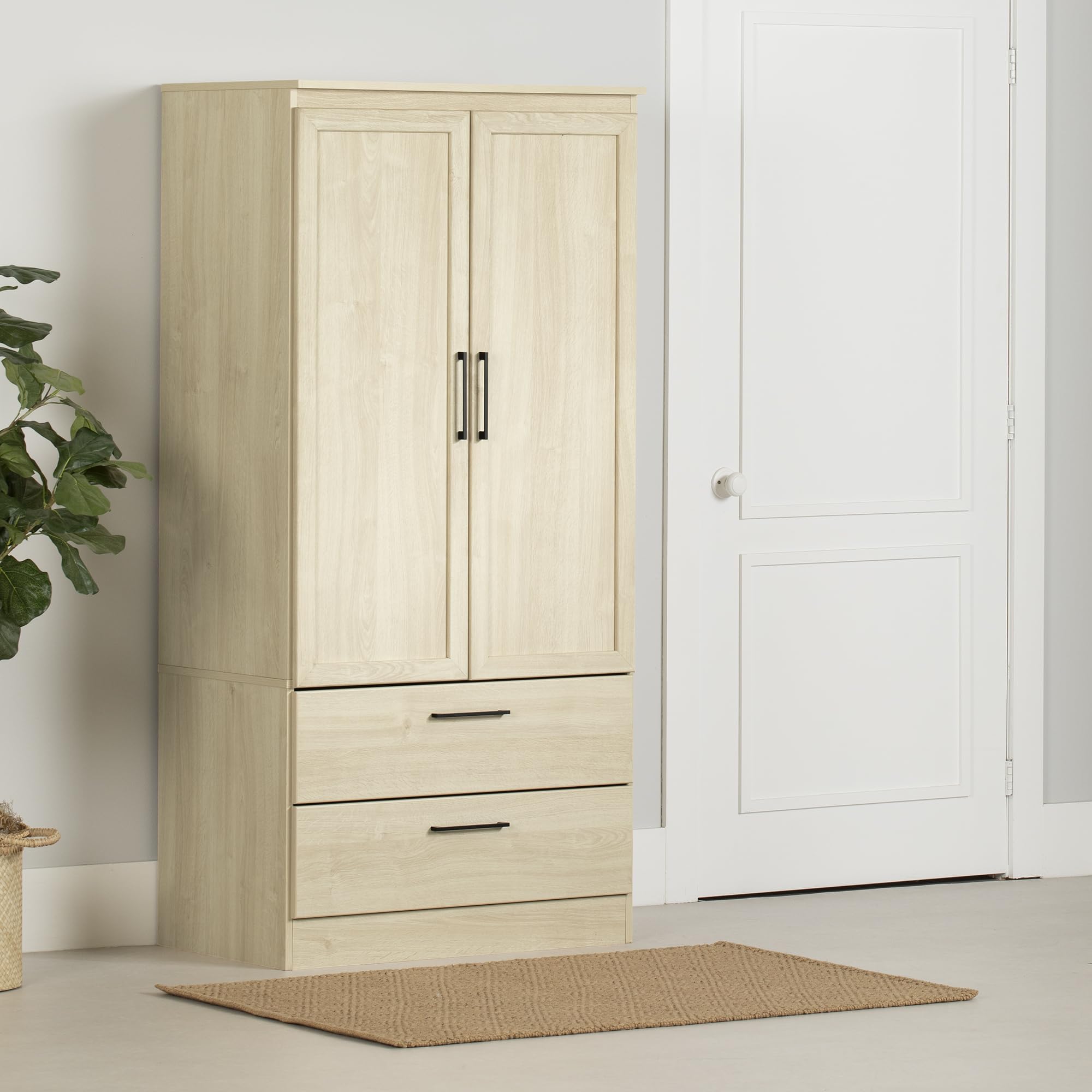 South Shore Haven 2-Door Storage Cabinet, Bleached Oak