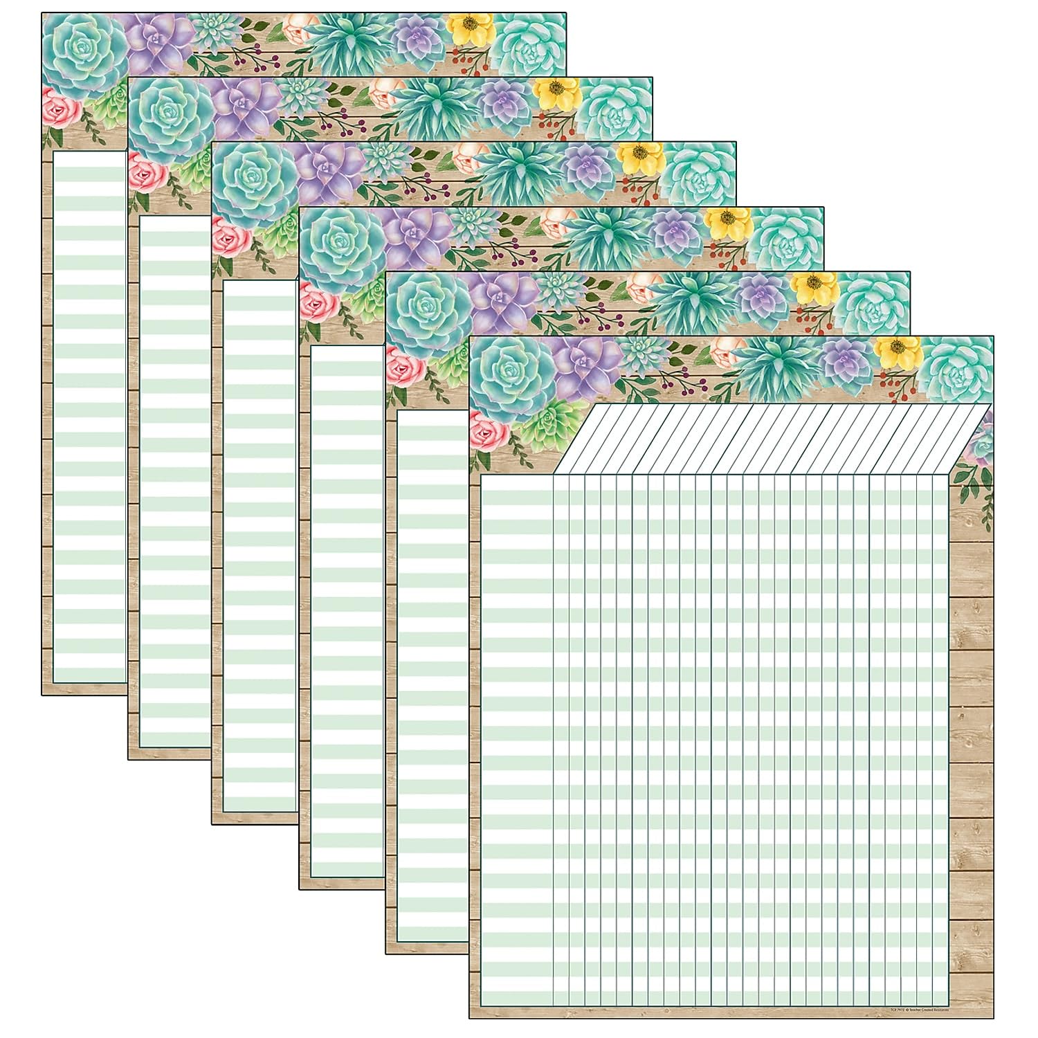 Rustic Bloom Incentive Chart, Pack Of 6