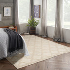 Nourison Easy Care Modern Indoor/Outdoor Cream 9' X 12' Area Rug, Easy Cleaning, Non Shedding, Bed Room, Living Room, Dining Room, Backyard, Deck, Patio (9X12)