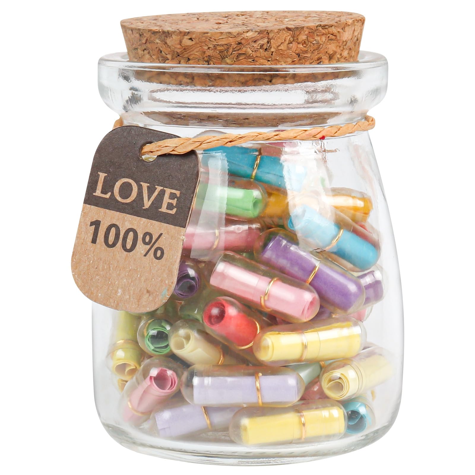 HSXIANG Capsule Letters Message in a Glass Bottle?Message Pills Love Letter Gift for Boyfriend Girlfriend Wife Friend Birthday C