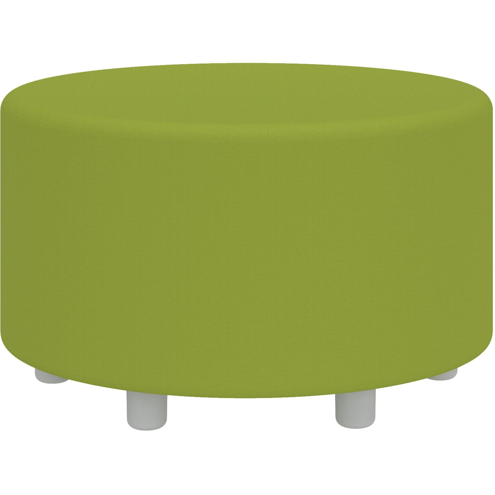 Safco Products Learn 30” Cylinder Vinyl Ottoman for Home Use, Classroom Seating, Kids Room, Game Room (Green Vinyl)