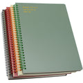 Yansanido Spiral Notebook, 4 Pcs B5 9.8 X 6.9 Inch Thick Plastic Hardcover 8Mm Ruled 4 Color 80 Sheets -160 Pages Journals For S