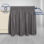Purefit Wrap Around Ruffled Bed Skirt With Adjustable Elastic Belt - 14 Inch Drop Easy To Put On, Wrinkle Free Bedskirt Dust Ruffles, Bed Frame Cover For Twin,Twin Xl And Full Size Beds, Dark Gray