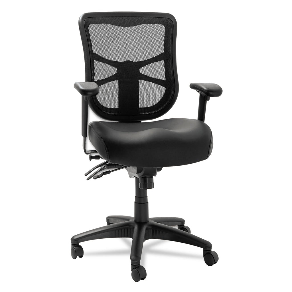 Alera Aleel4215 Elusion Series Supports Up To 275 Lbs. 17.7 In. To 21.4 In. Seat Height Mesh Mid-Back Multifunction Chair - Black