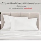 California Design Den King Size Pillowcase Set - 400 Thread Count, 100% Cotton Sateen, Luxury Set Of 2 Pillow Covers, Breathable, Cooling, Soft For Comfortable Quality Sleep - Creamy White