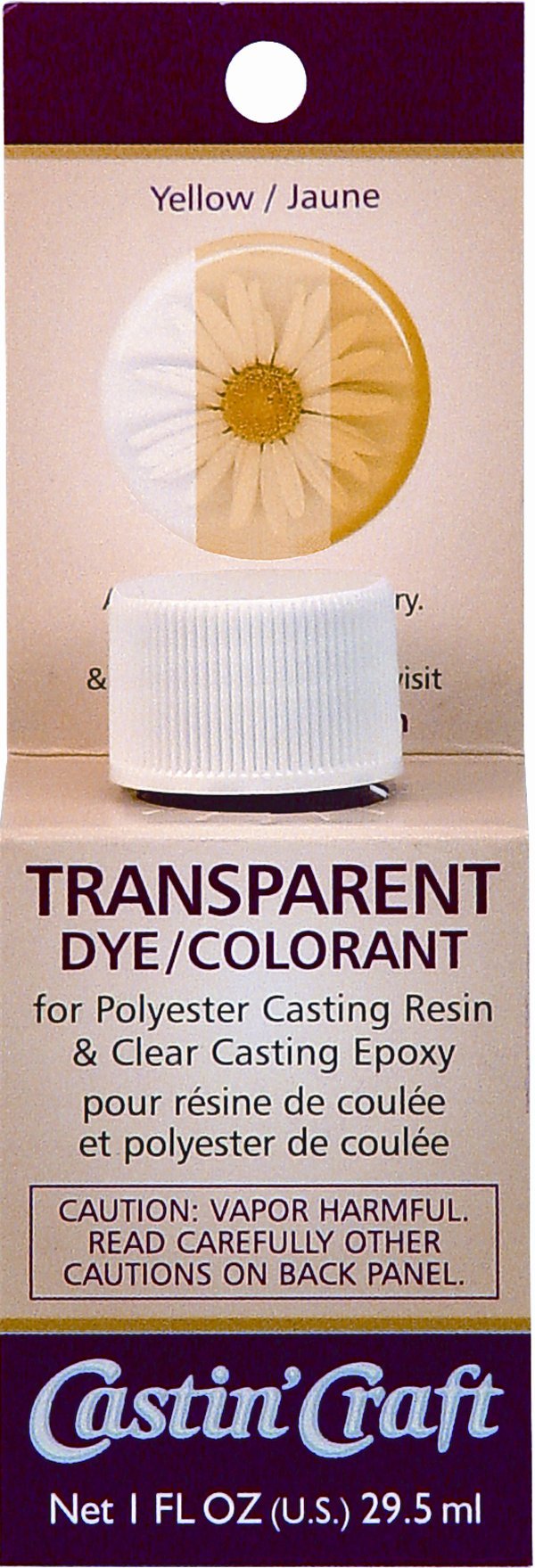 Environmental Technology Castin Craft Universal Transparent Resin Dye (1 oz | Yellow-Colored) Liquid Coloring Pigments for Polye