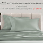California Design Den 100% Cotton Pillowcases, Pillow Case Set Of 2, Fits Standard & Queen Pillows, Luxury 400 Thread Count Sateen Pillowcases, Match With Our 400 Thread Count Sheets (Sage Green)